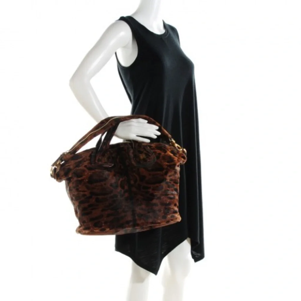 Rare Givenchy Nightingale Medium Leopard Print Calf Hair Ponyhair Handbag - Picture 2 of 15